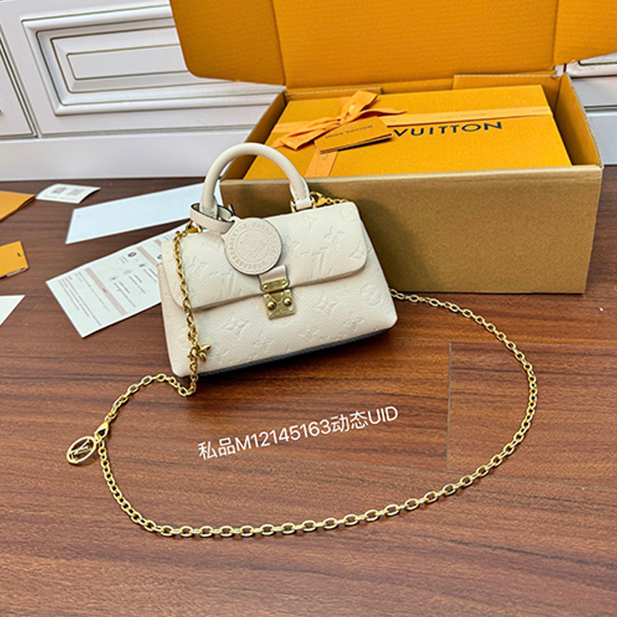 lv louis vuitton nano madeleine embossed leather hand bag #m12145